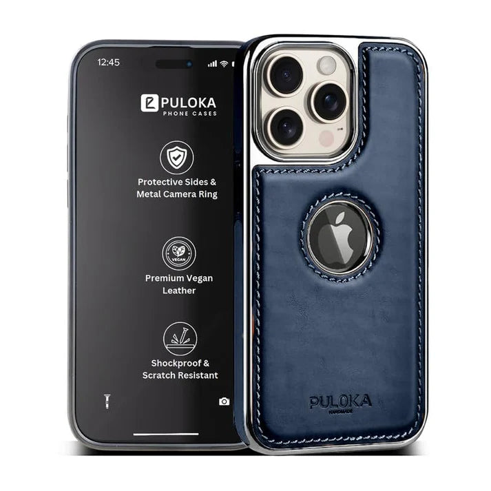 Leather Back Case - Compatible with iPhone Series - Luxury Bumper Case - Flexible Vegan Leather