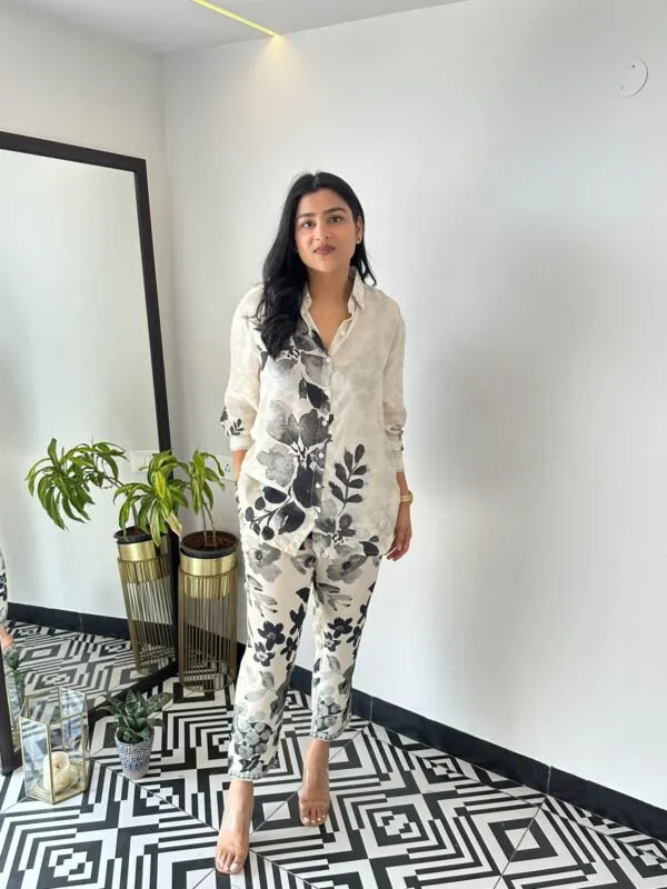 Satin Crepe Black Leaf Cord