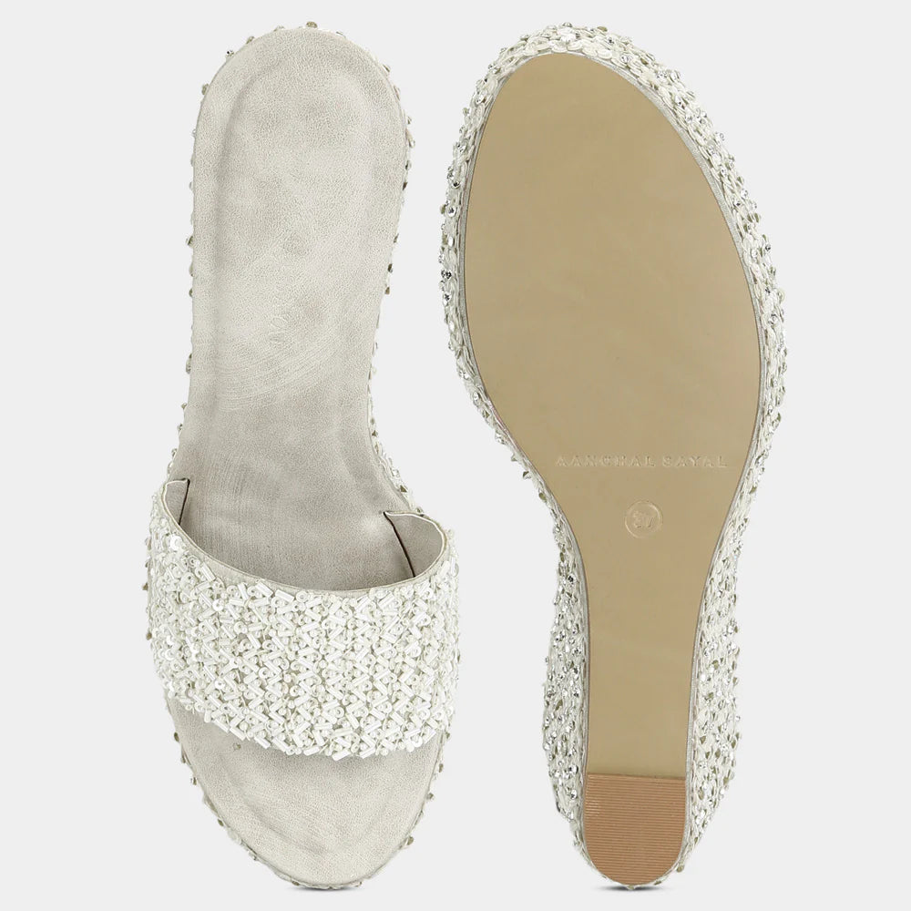 Fancy Floral Sequins Wedges