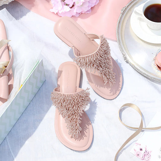 Fancy Noor Sliders - Blush Pink