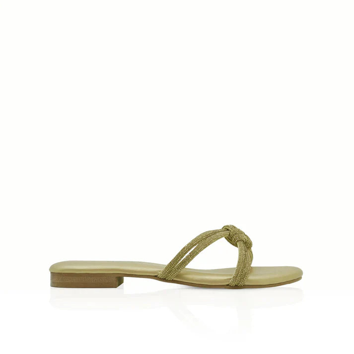 Velvet Flat Sandals (Man-Made)