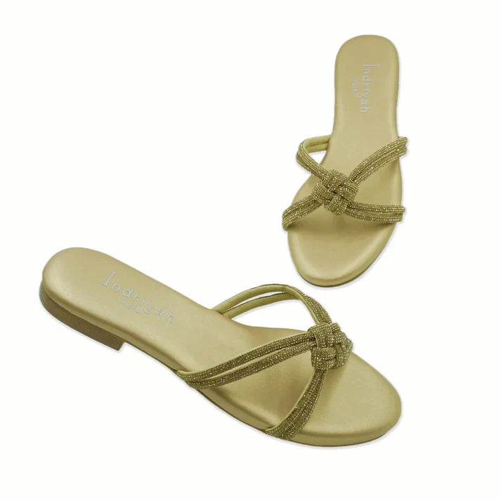 Velvet Flat Sandals (Man-Made)